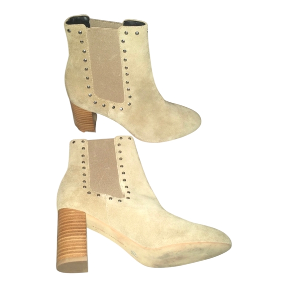 Rebecca Minkoff “Sara” Block Heel Suede Studed Bootie  Size:6M - Picture 4 of 7